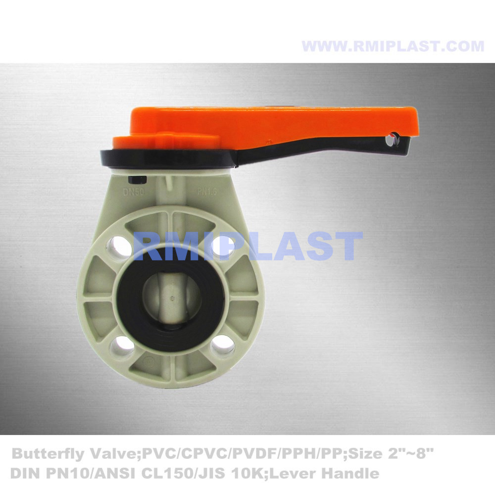 PPH Butterfly Valve Manual Type ANSI CL150