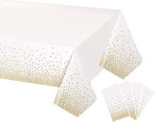 European Luxury Embroidered PVC Tablecloth: Smooth Hand Feeling Rectangular Vinyl Plastic Cover