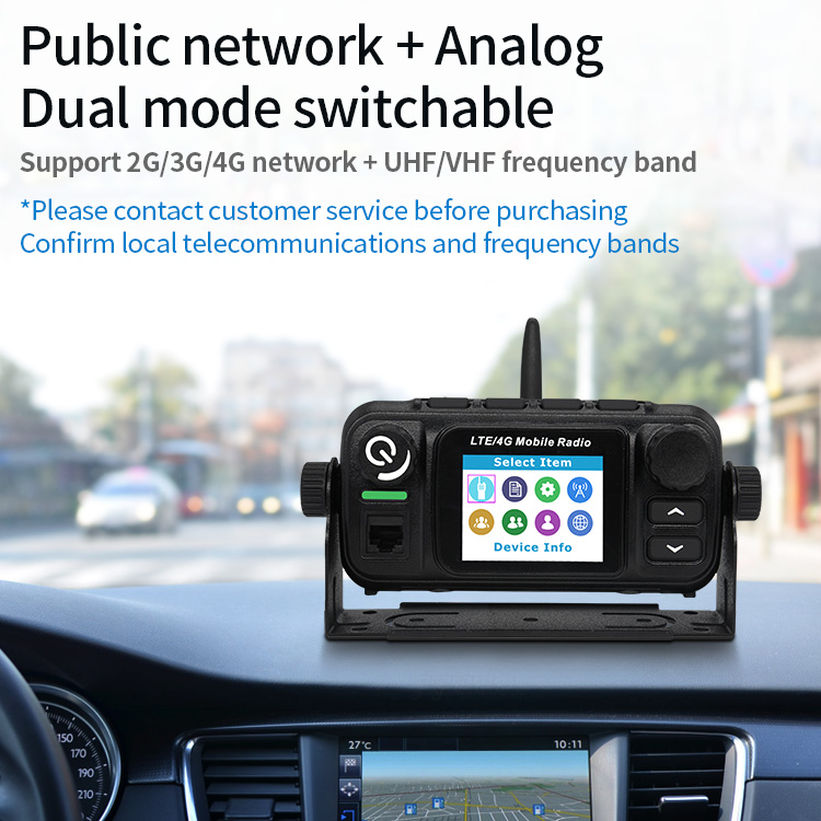 ETMY ET-A770 Analog VHF UHF with 4G LTE Dual Mode POC Mobile Radio 25W 1000km Long Range Car Walkie Talkie with GPS Transceiver