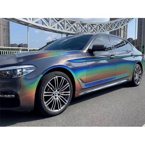 Rainbow Laser Silver Car Wrap Vinyl.