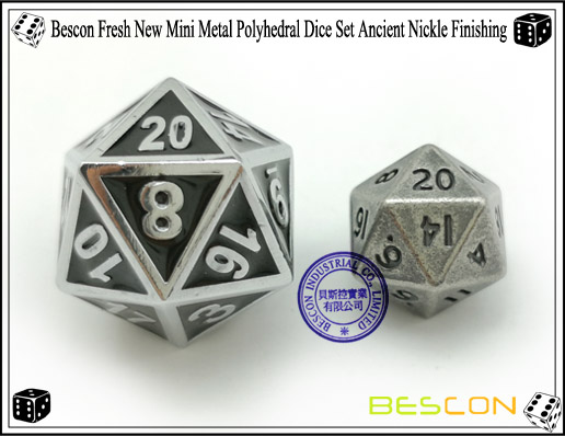 Bescon Fresh New Mini Metal Polyhedral Dice Set Ancient Nickle Finishing-2