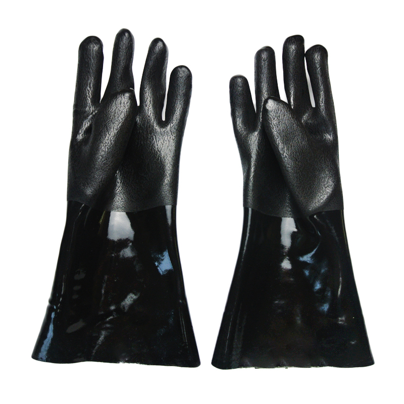 Black Pvc Dipped Glove Sandy Skończenie Jersey LINED14 &#39;&#39;