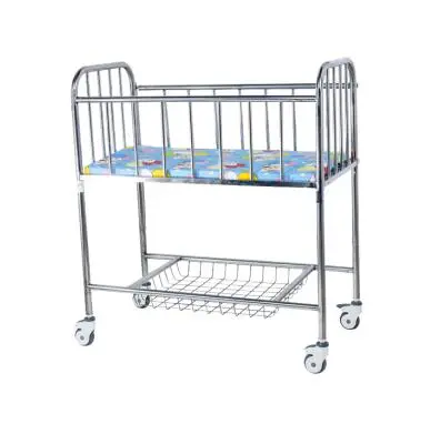 Movable Adjustable ABS Plactis Stainless Steel Baby Crib for Hospital