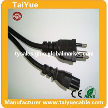 3 Pin Brazil Type Electrical Cable Power Supply Cord