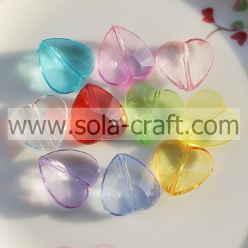 20MM Transparent Colors Plastic Crystal Heart Spacer Beads Pattern?
