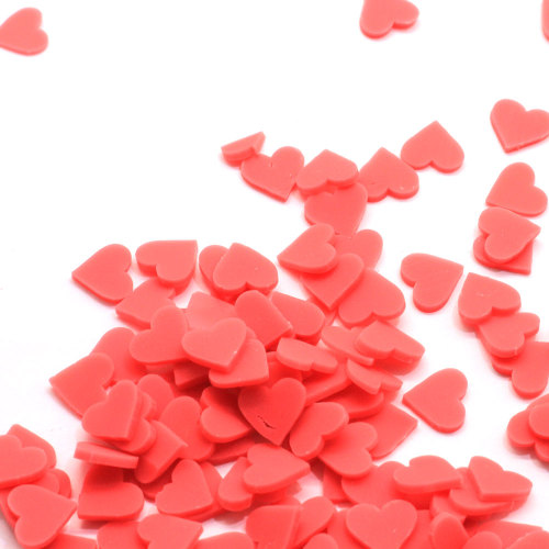 8mm arcilla polimérica roja corazones aditivos de limo suministros rebanadas de cobertura Sprinkles Kit de bricolaje para limo crujiente transparente esponjoso