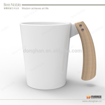 Hot item ceramic wooden handle designer coffee cups