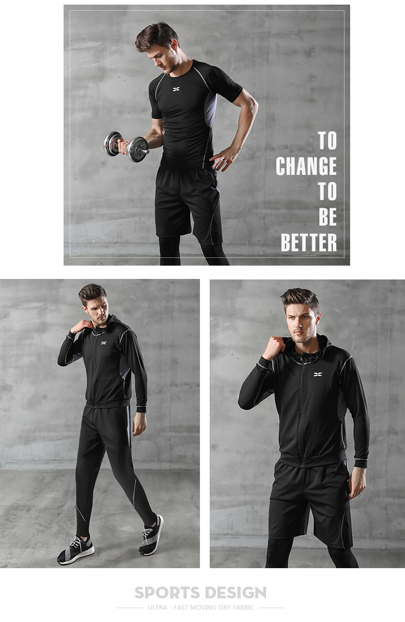 Wholesale Custom Men Fitness Yoga Wear Running Sportswear Gym Workout Hoodies Set