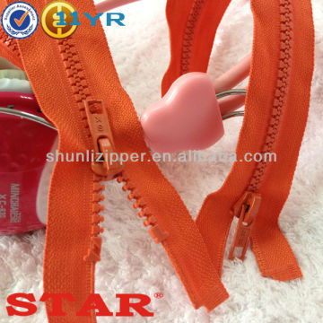 heavy duty plastic zipper with da slider for high heel back