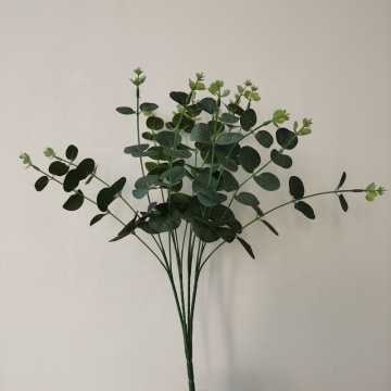 Wholesale Artificial Silk Eucalyptus Bush Greenery for Home Decoration