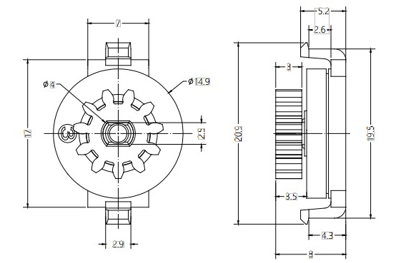 Gear Damper Drawing For Car Ashtray 