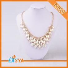 Layered White Water Drop Pearl Choker Necklace