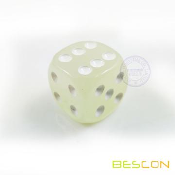 6 Sides Custom Printed Dice Glowing in the Dark