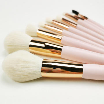 Set de pinceles de maquillaje rosa de 9 piezas