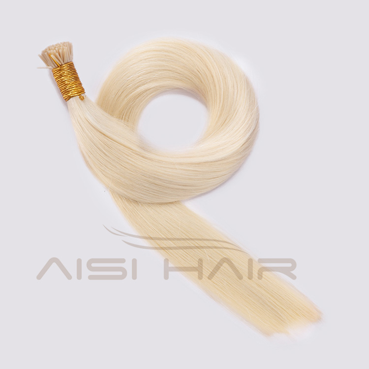 Aisi Hair 10A Unprocessed Blonde Human Hair Double Drawn Can Be Dyed Or Bleach I Tip Human Hair Extension 100g For Women