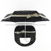 lady 3 fold umbrella with handbag