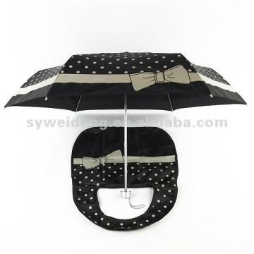lady 3 fold umbrella with handbag