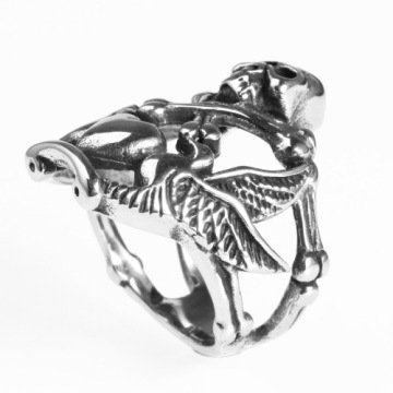 Three-dimensional tide male hip hop hollow skull rings