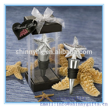 Handicraft five-pointed star shape wine bottle stopper suprise wedding gifts