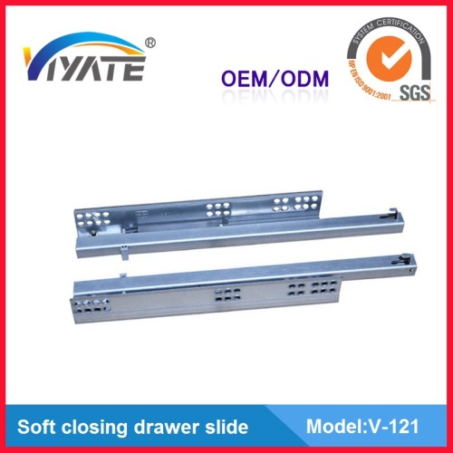 Single extension self closing roller drawer slides