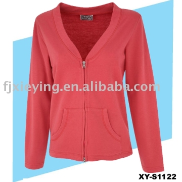 double zip open sweatshirt