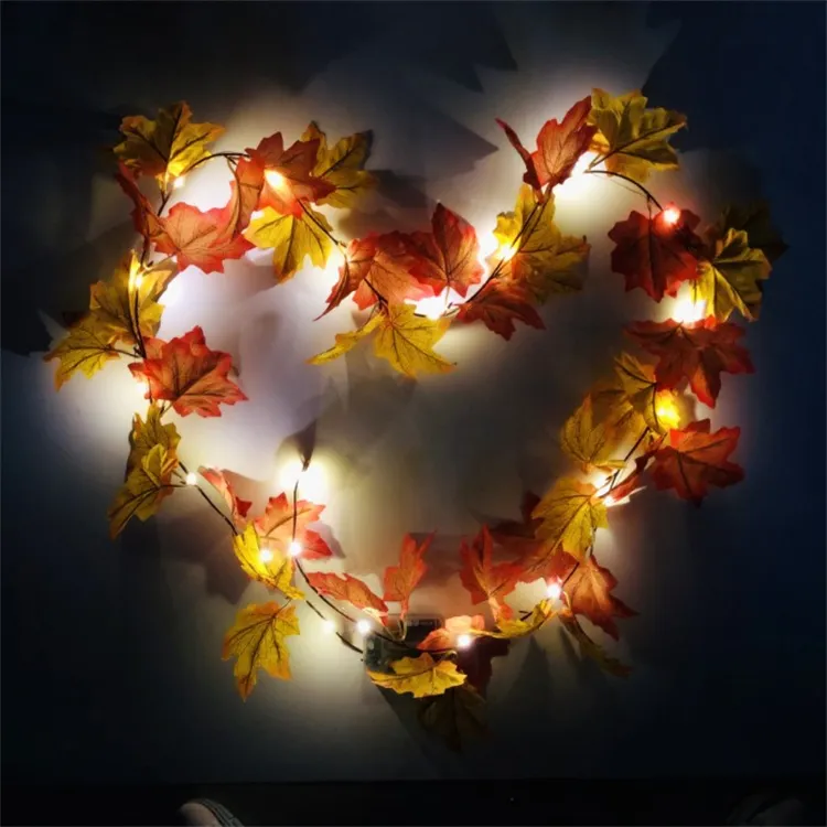 Cozy Warm Autumn Maple Leaf String Lights for Home Decor