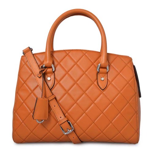 Square Grid Genuine Leather Lady Fashion Tote Handbags