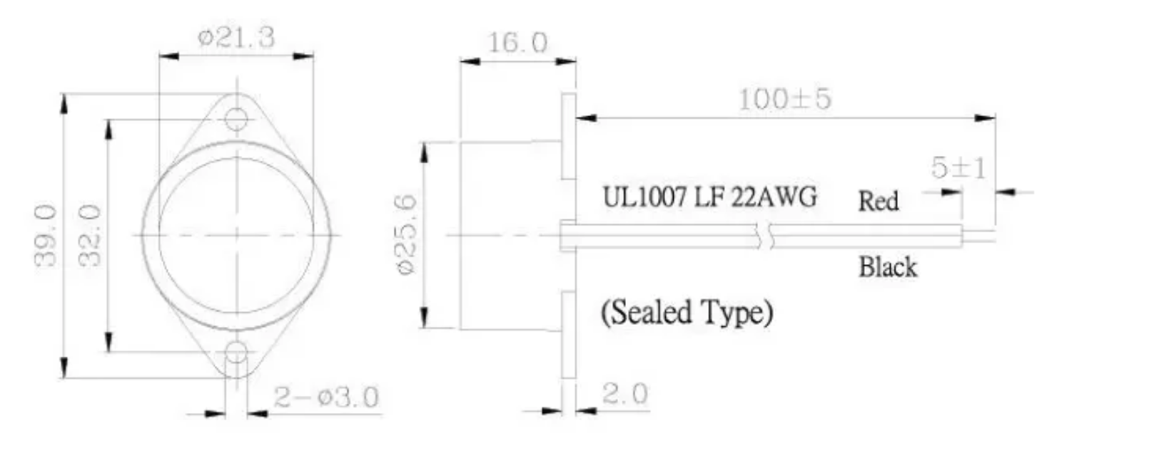 26x16mm Waterproof Piezeelectri Buzzer 3-24V 85dB