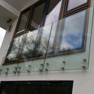 Balcony stainless steel railing glass hardware