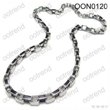 Unisex Stainless Steel silver box chain necklace ,silver findings of box chain necklace