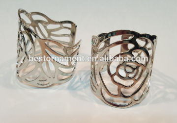 Silver Rose Napkin Rings Great for Weddings and Dinner