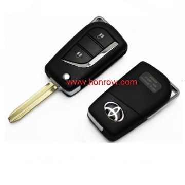 High quality Toyota 2 button remote key blank with Toy43 blade toyota smart key 2 button