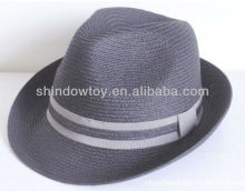 Black Fedora paper straw hat, Paper braid straw hat, Promotion straw hat