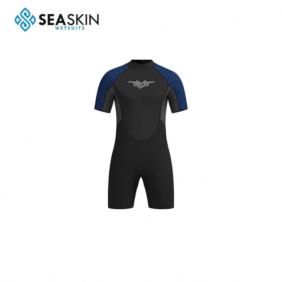 Seaskin Özelleştirilebilir Geri Zip Kısa Kollu Erkekler Wetsuit