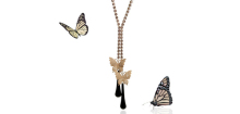 Flying Gold Butterfly Pendant Necklace 1218-V