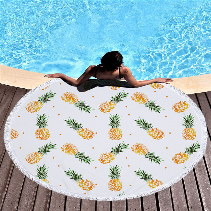 Round Beach Towel With Tassel Fringe