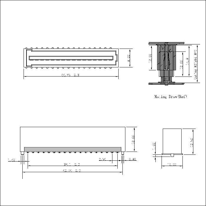 BB2.54M-XXXG0B01 2.54mm 2NP Male Board to Board Connector