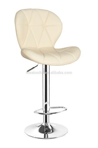 Faux Leather Kitchen Breakfast Bar Stool / Chrome Leather Bar Stool / Colorful Leather Bar Stools CL - 7031