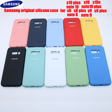 Samsung Liquid Silicone Cover S ilky Soft Original Shell Case For Galaxy S10+ S10E S8 S9 S10 Plus Note 8 9 10 Plus N10+