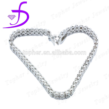 gemstone chain made with silver charm CZ silver 925 chain round shaped silver bracelet