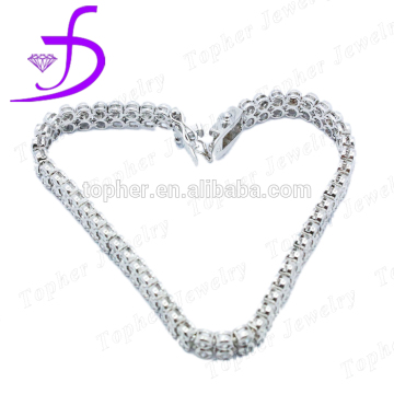 gemstone chain made with silver charm CZ silver 925 chain round shaped silver bracelet