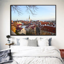 Modern Downtown City View Picture HD Print