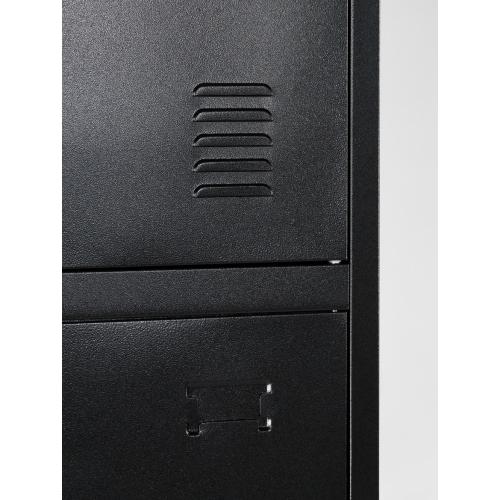 3 Tier Powder Coated Metal Lockers Black