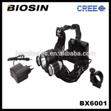 Three led bulbs 1*Cree T6+2*Cree Xpe powerful rechargeable cree headlight