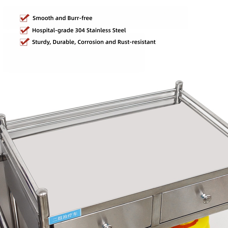 carrinho médico de aço inoxidável medical stainless steel trolley