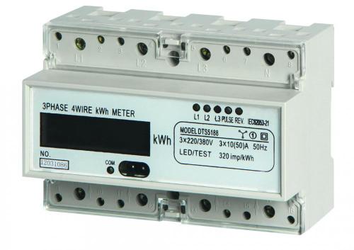 Compteur d'énergie électronique de Communication RS485/Modbus/infrarouge la Phase trois de montage sur Rail DIN