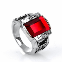 Stainless Steel Zircon Main Stone Surface lettering ring