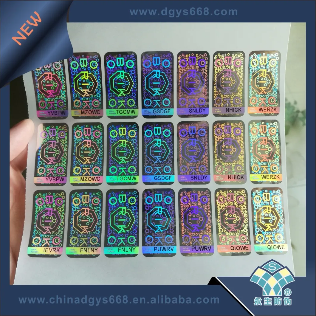 Custom Design Hologram Sticker in Sheet