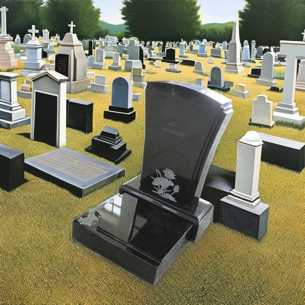 Modern Heart-Shaped Granite Headstones with Carved Roses