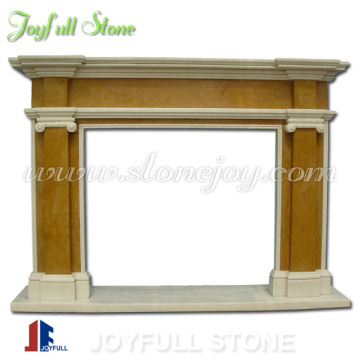 Europe Style Yellow Marble Fire Place